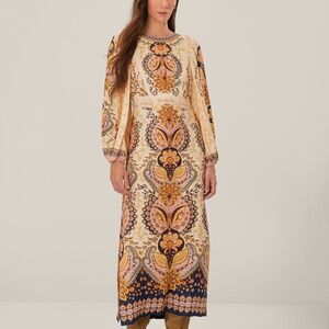 NWT FARM Rio Multicolor Paisley Midi Dress